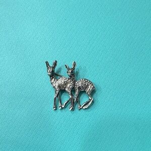 Silver Deer Brooch